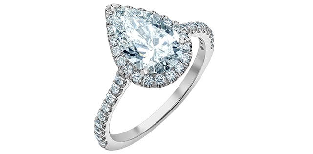 14K YG 2.03CT VS1,E PEAR SHAPED LAB GROWN DIAMOND RING ACCENTED WITH 0.41CTW LAB GROWN DIAMONDSCE...