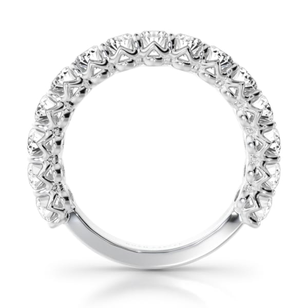 14K WG "NOAM CARVER GLOW" 15RD=2.25CTW VS1,E-F OVAL LAB GROWN DIAMOND THREE QUARTER ETERNITY BAND...
