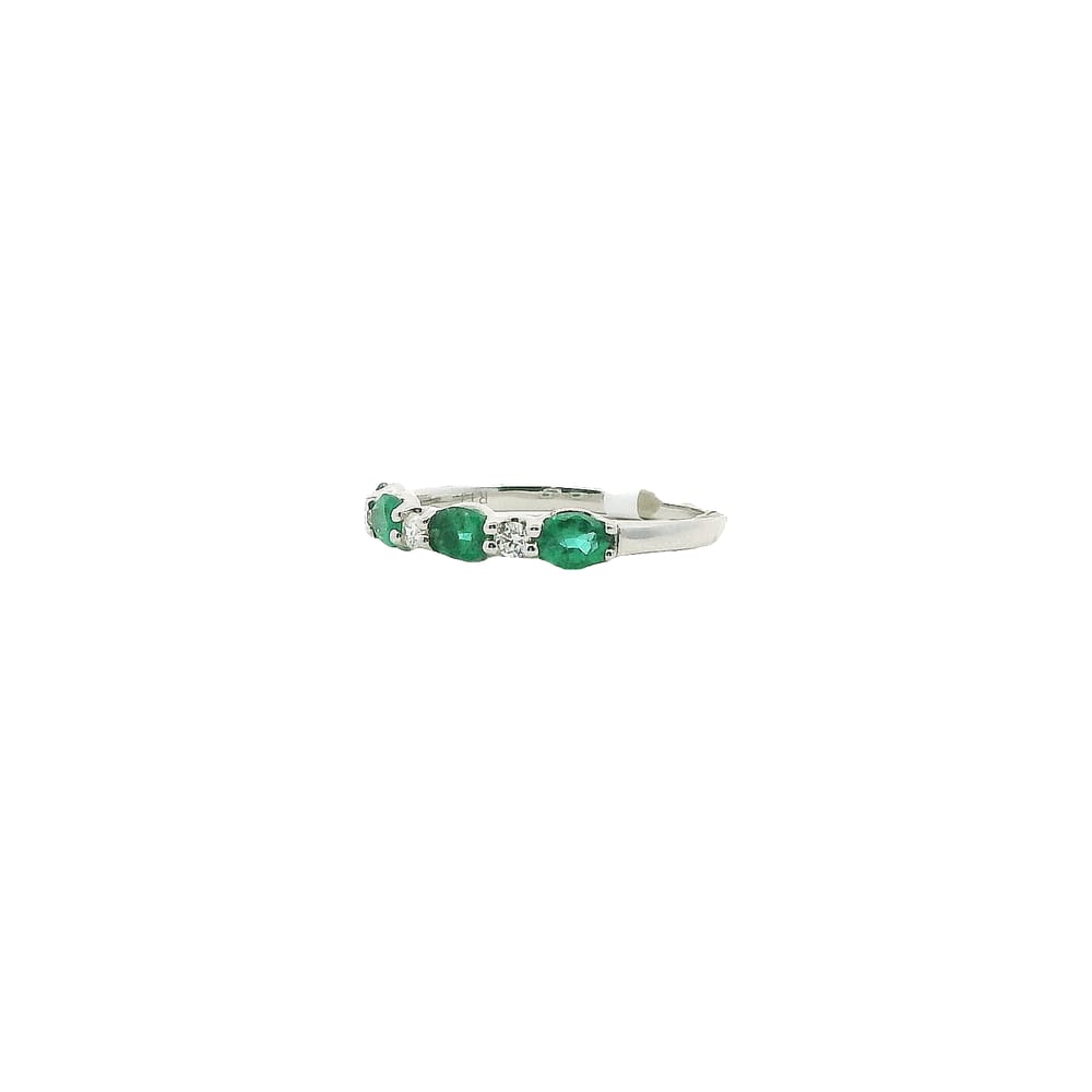 14K WG 0.09CTW DIAMOND, 0.63CTW EMERALD RING