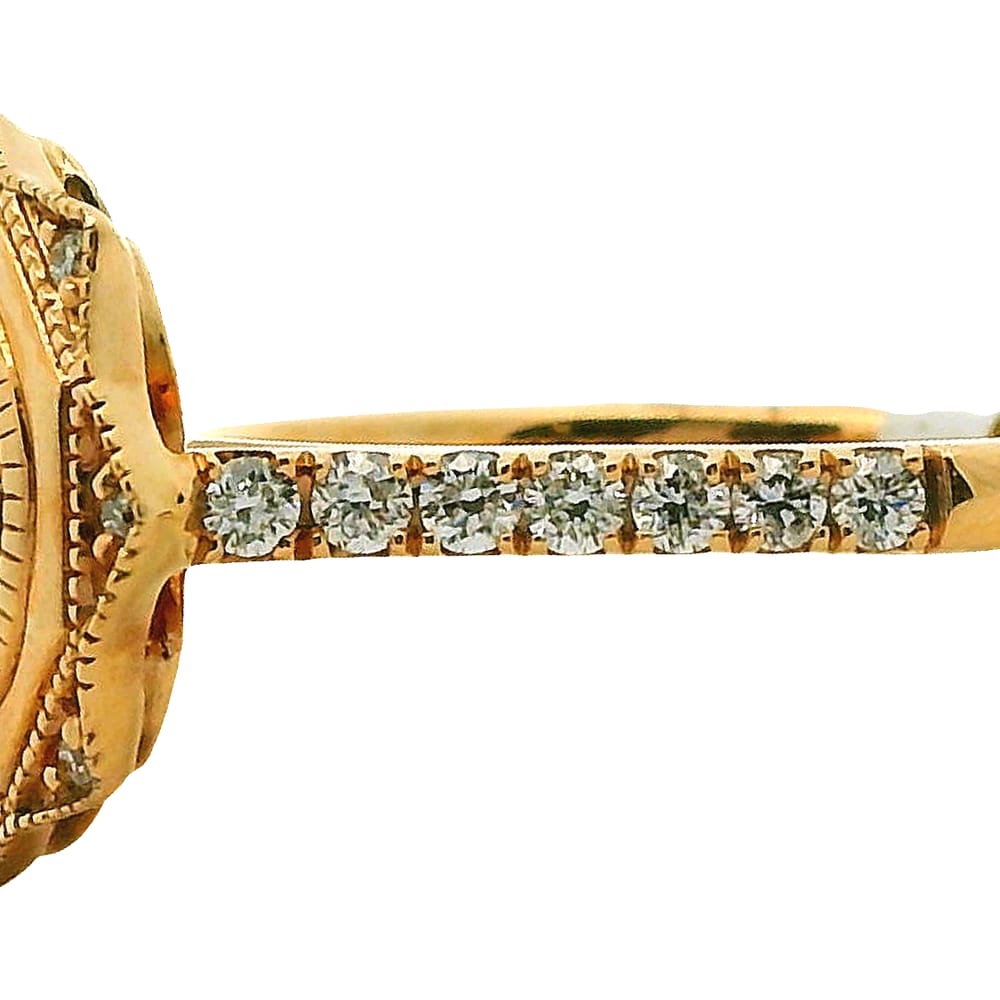 14K RG 1.25CT MORGANITE ACCENTED WITH .32TW SI GH DIAMOND RING