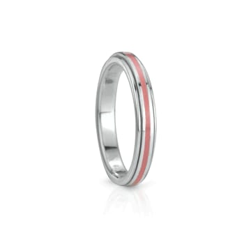 925 SILVER & RG COLOURED ENAMEL "LIVE" MEDITATION RING SIZE 7