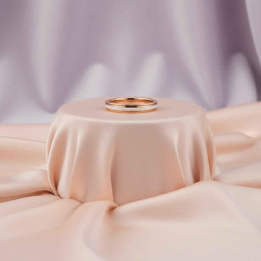 925 SILVER & 14KT ROSE GOLD VERMEIL "VIRTUE" RING SIZE 7