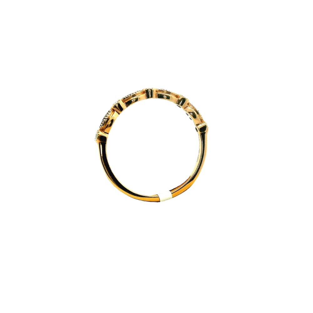 10K RG .15TW DIAMOND AND RUBY BAND