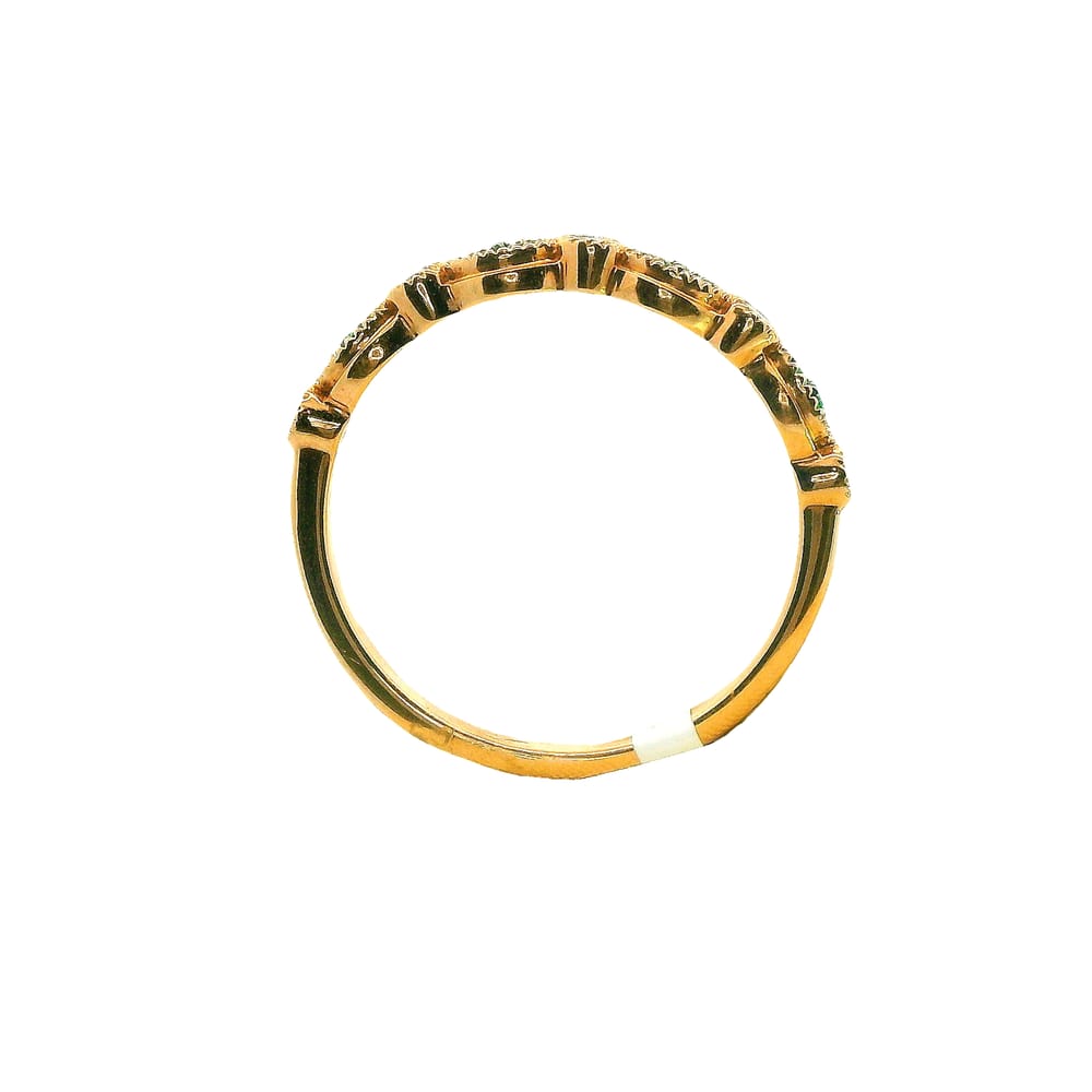 10K RG .15TW DIAMOND AND EMERALD BAND