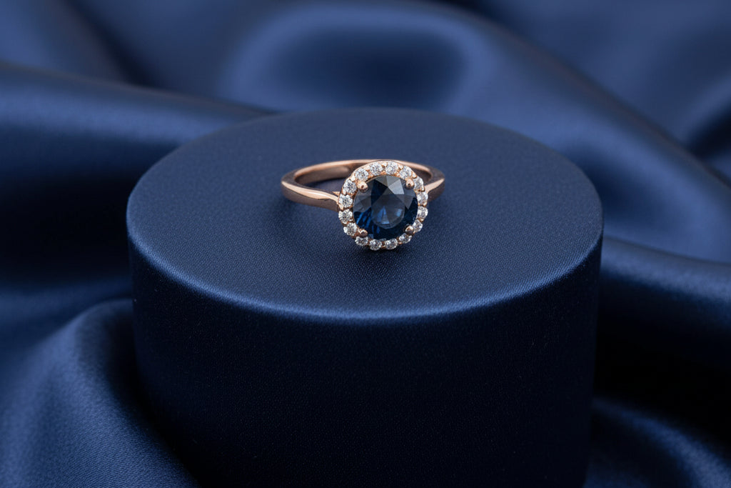 14K RG 2.05ct Purple Spinel Ring with 0.37ctw Diamond Halo