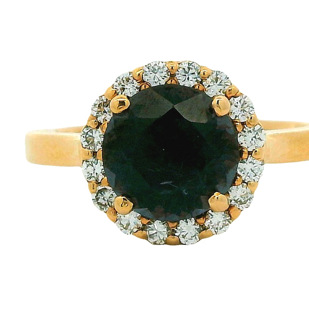 14K RG 2.05ct Purple Spinel Ring with 0.37ctw Diamond Halo