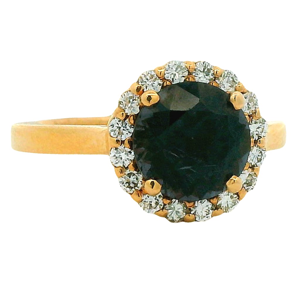 14K RG 2.05ct Purple Spinel Ring with 0.37ctw Diamond Halo