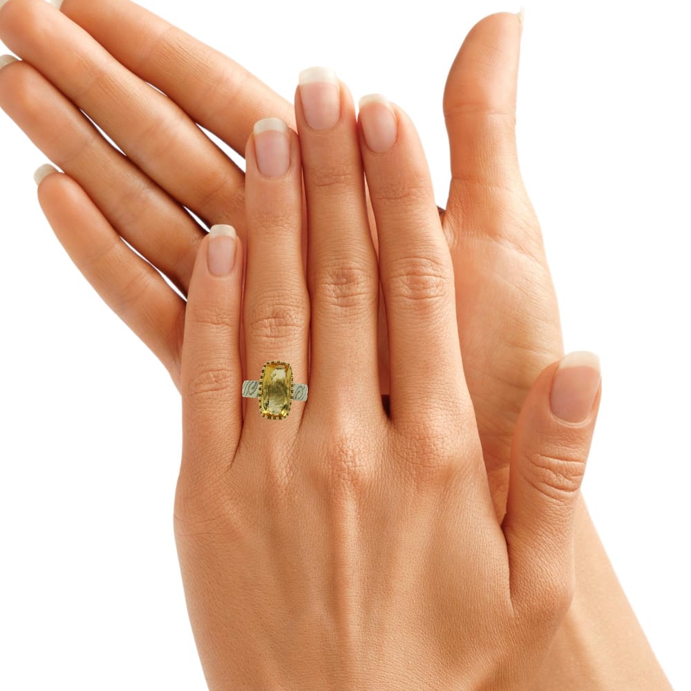 14K CUSTOM YG HEAD SET WITH 5.50CT NATURAL IMPERIAL TOPAZ WITH WG ETCHED SHANK