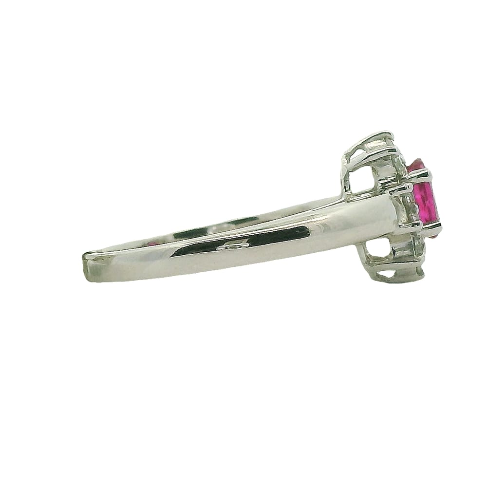 18K WG 0.58CT OVAL RUBY 0.22CTW DIA RING