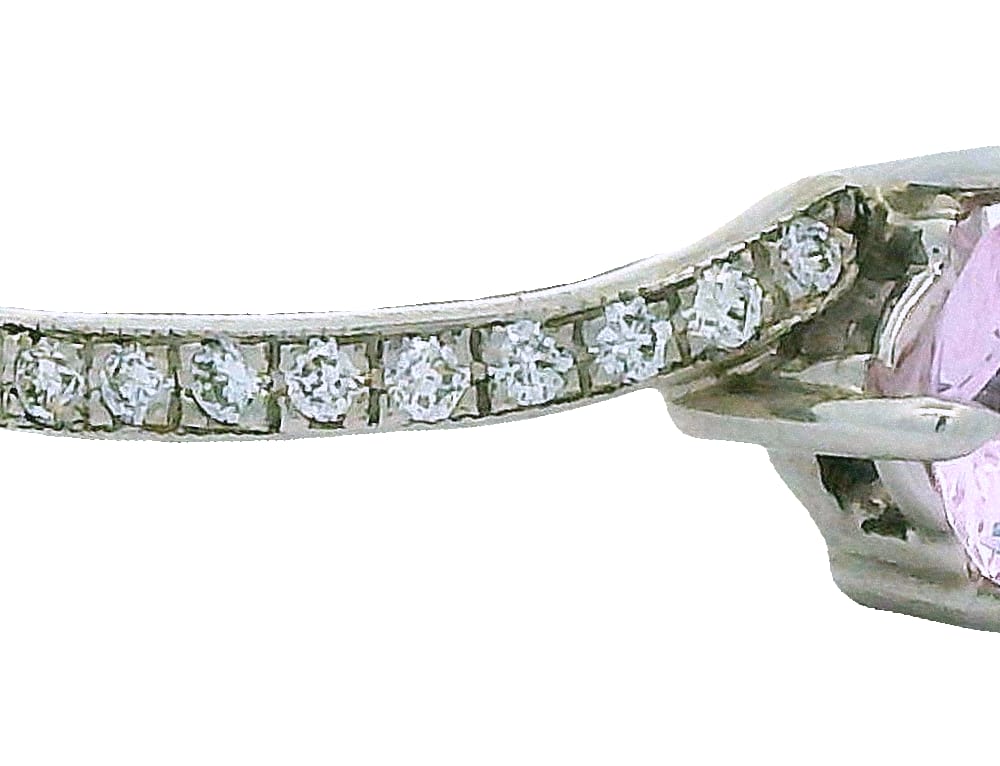 0.84CT PINK SAPPHIRE 18K WHITE GOLD 0.18CT TW VS2 SI1 GH DIAMONDS