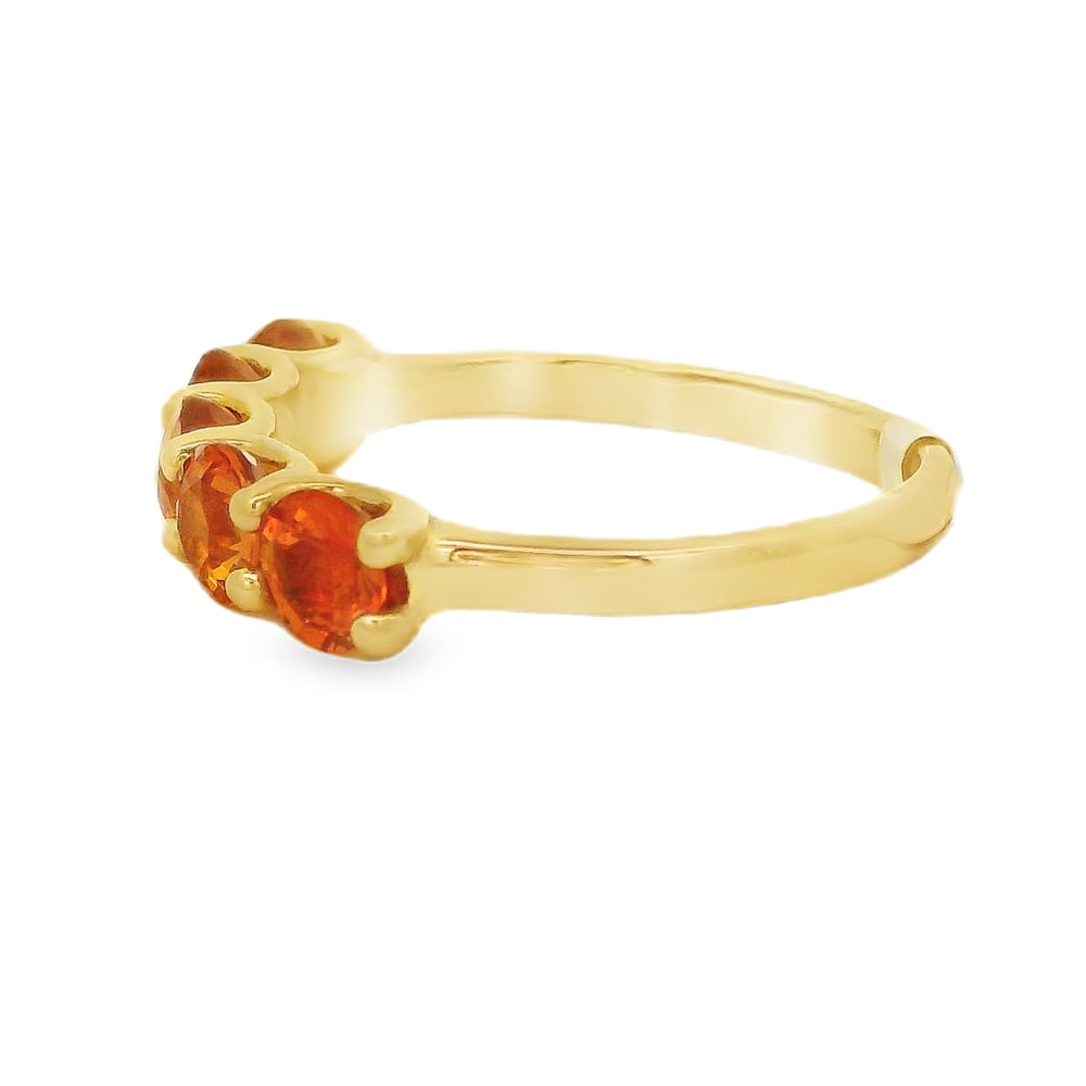 14K YELLOW GOLD 2CT TW ORANGE SAPPHIRE RING SIZE 6.5
