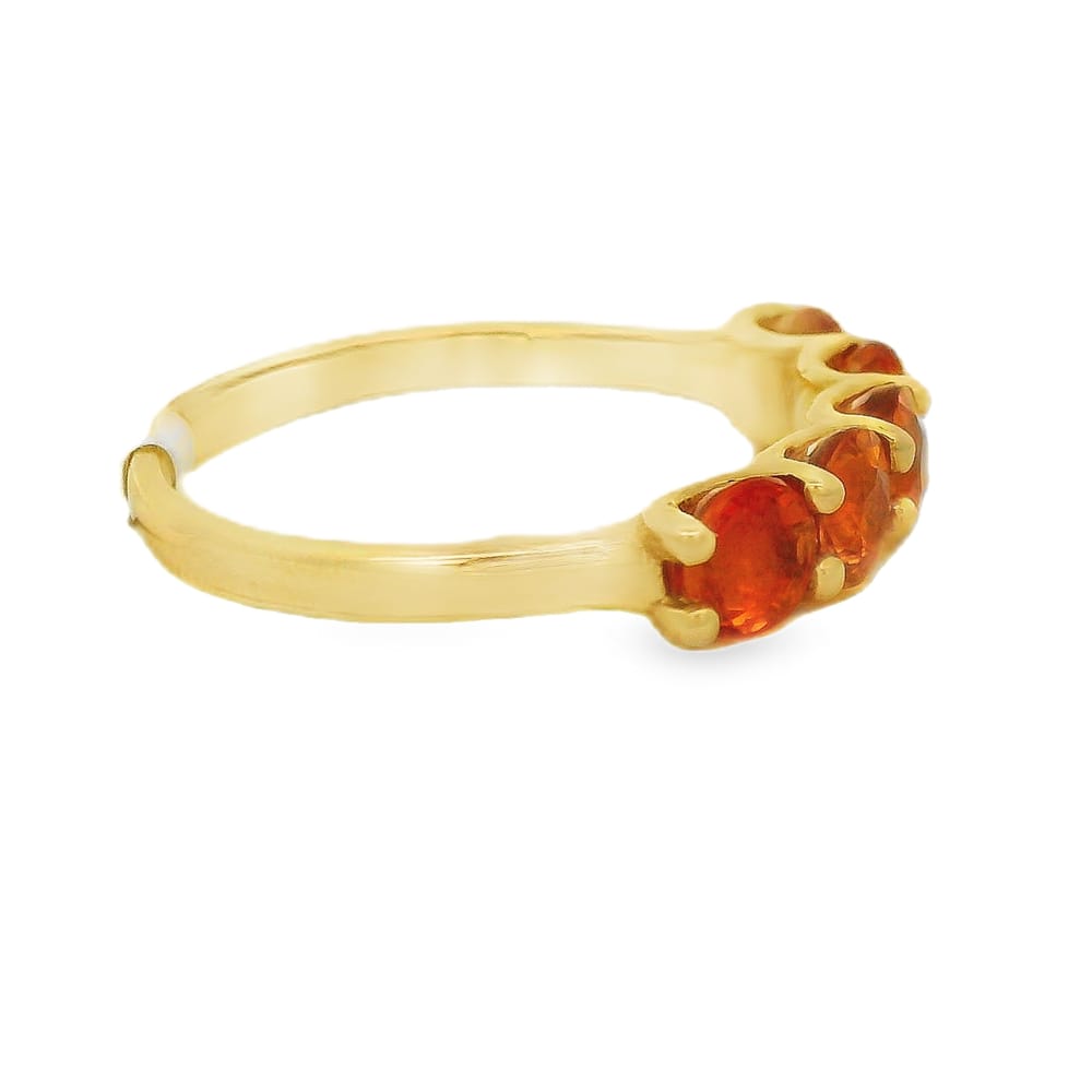 14K YELLOW GOLD 2CT TW ORANGE SAPPHIRE RING SIZE 6.5