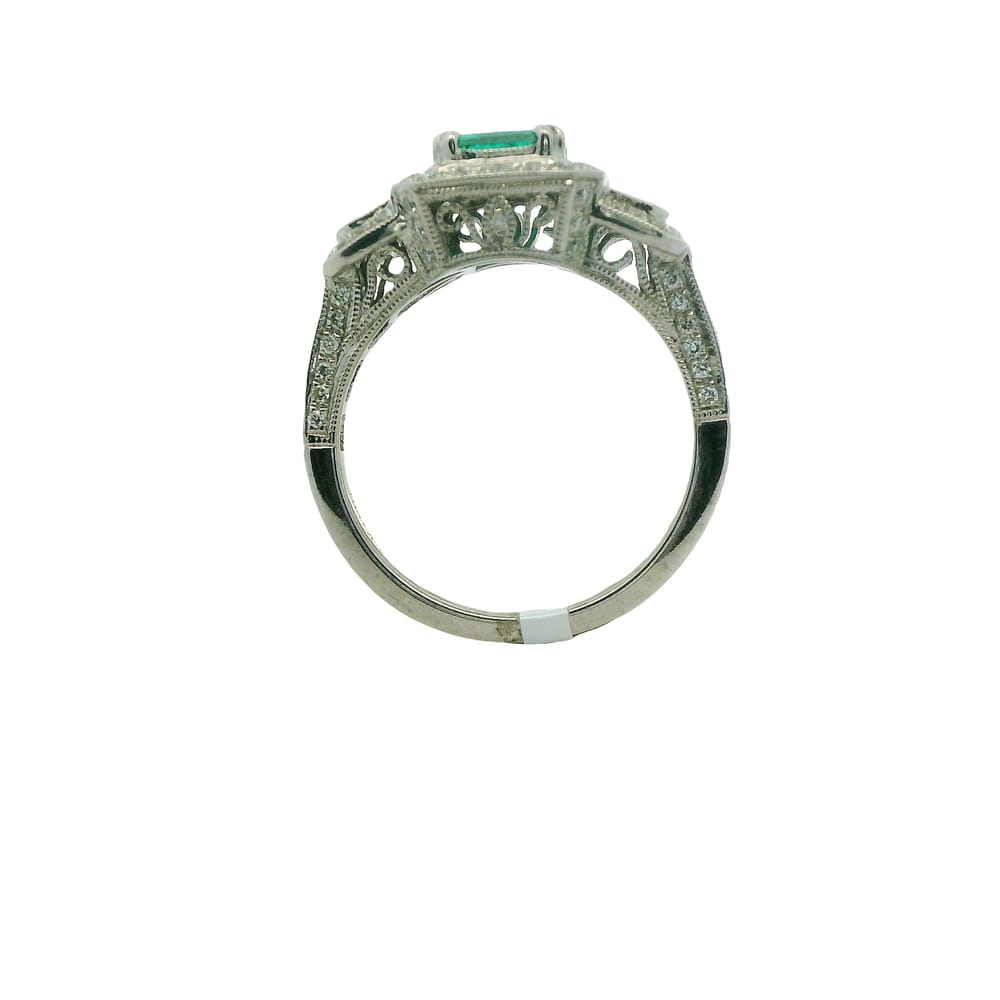 0.87CT EMERALD 0.35CT TW BAGUETTE DIAMONDS 0.18CT TW PRINCESS CUT DIAMONDS 0.36CT TW ROUND DIAMON...