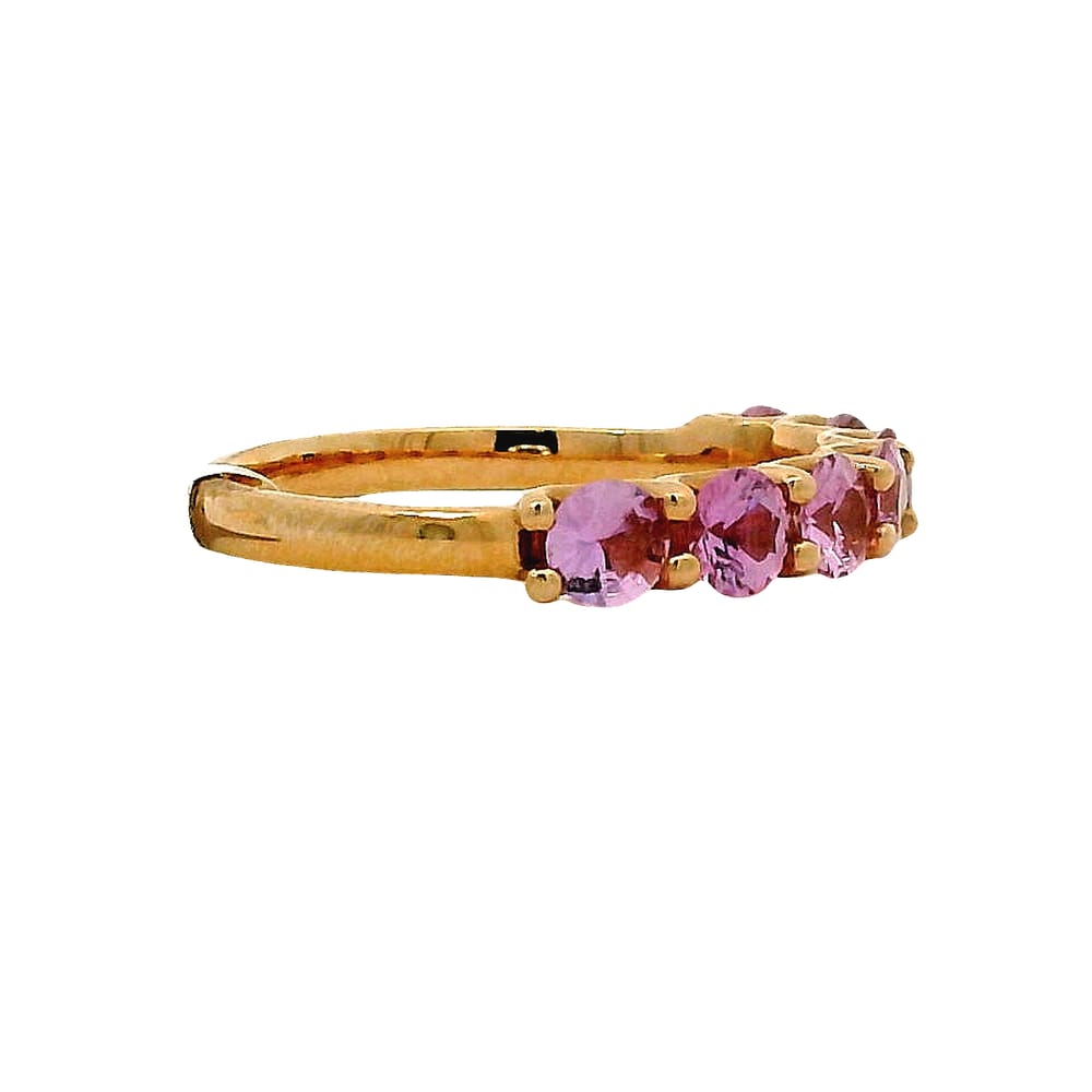 14K ROSE GOLD 1.27CT TW PINK SAPPHIRE RING SIZE 6.5