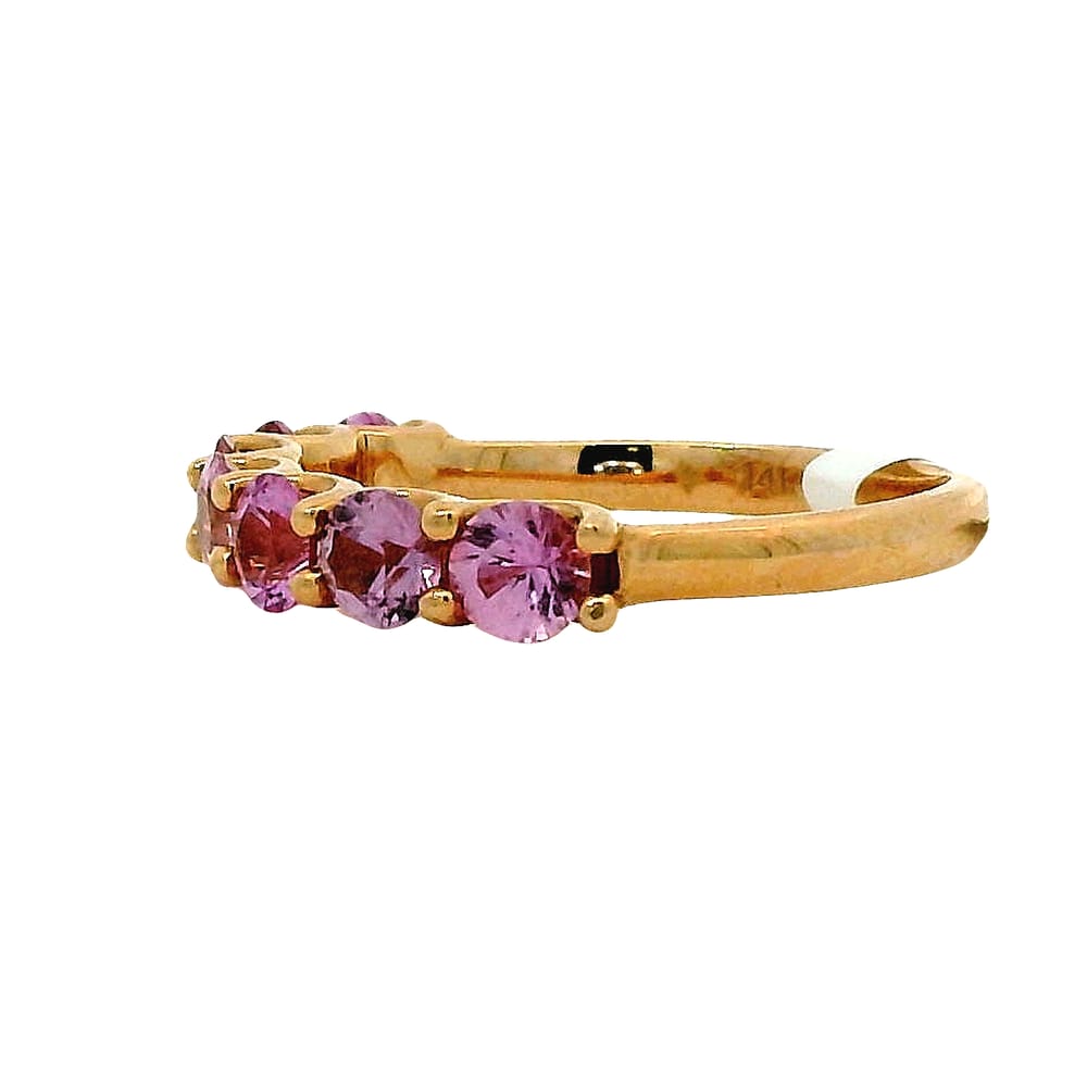 14K ROSE GOLD 1.27CT TW PINK SAPPHIRE RING SIZE 6.5