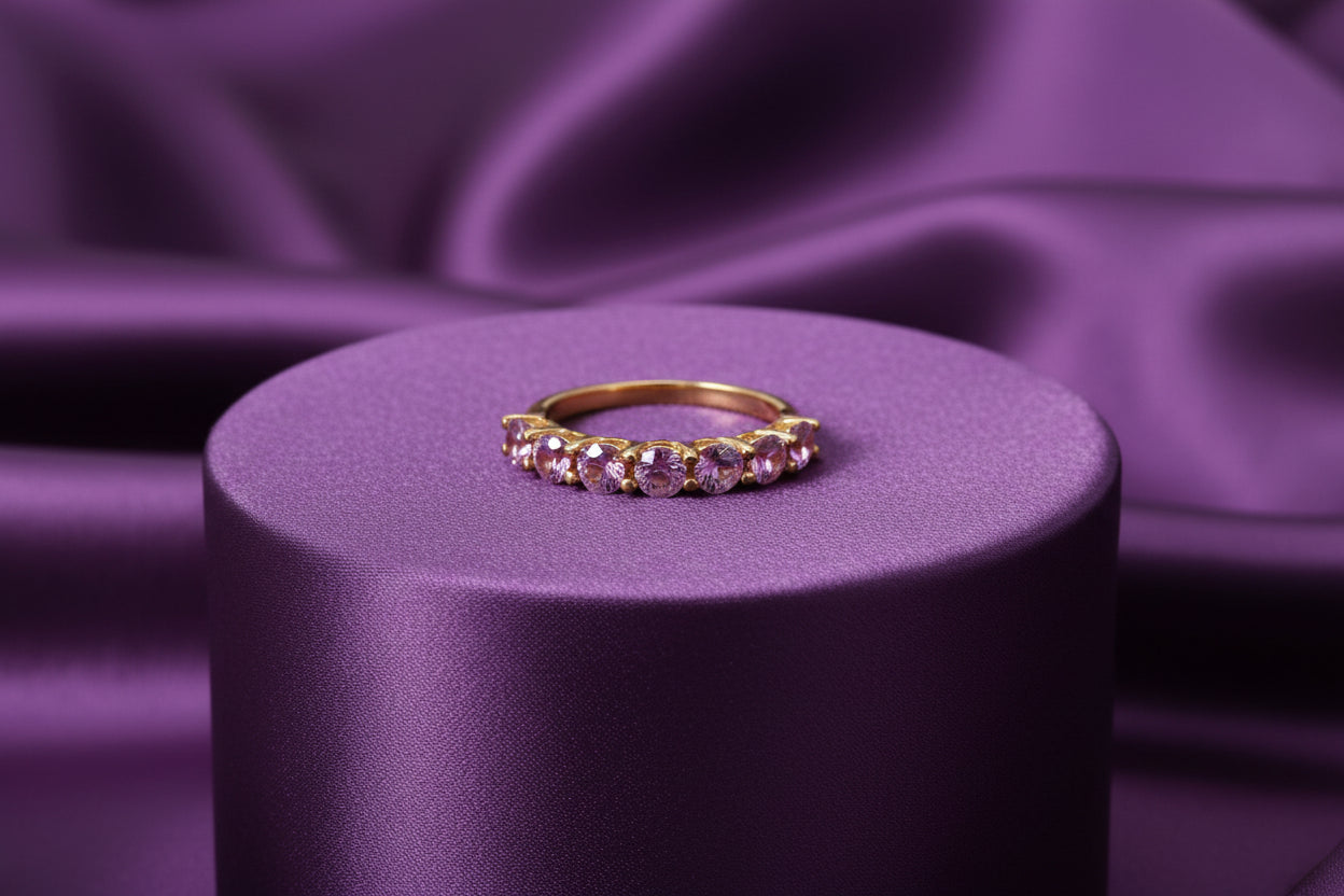 14K ROSE GOLD 1.27CT TW PINK SAPPHIRE RING SIZE 6.5