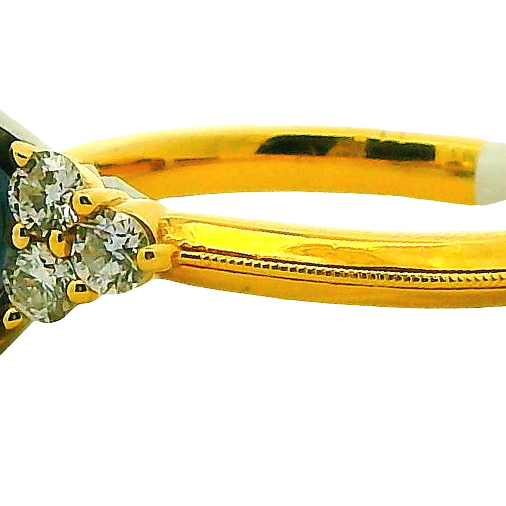 CUSTOM 14K YG 3.12CT BLUE/GREY SPINEL ACCENTED WITH .48TW DIAMOND RINGAPP:LK0221102VALUE: $9000