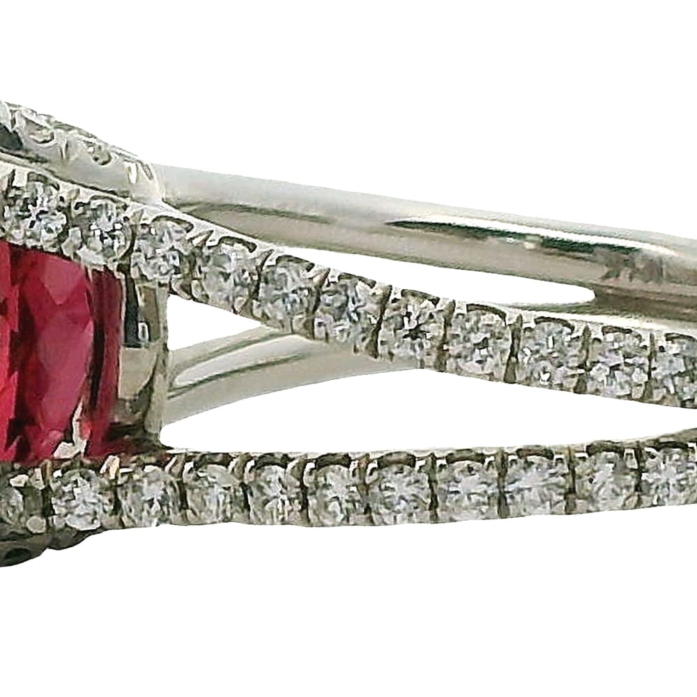 18K WHITE GOLD 4.10CT PINK TOURMALINE WITH 0.72CT TW SI1-SI2 GH DIAMONDSAPPRAISED $11,600