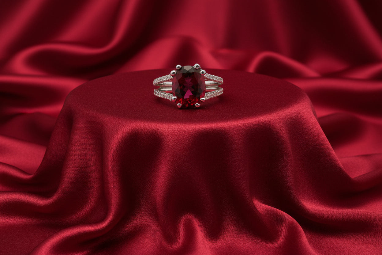 18K WHITE GOLD 4.10CT PINK TOURMALINE WITH 0.72CT TW SI1-SI2 GH DIAMONDSAPPRAISED $11,600