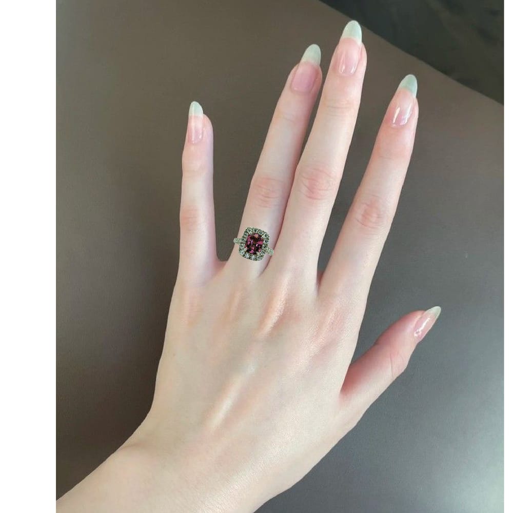 CUSTOM 14K WG 5.79CT PINK SPINEL ACCENTED WITH 1.81TW DIAMOND RING