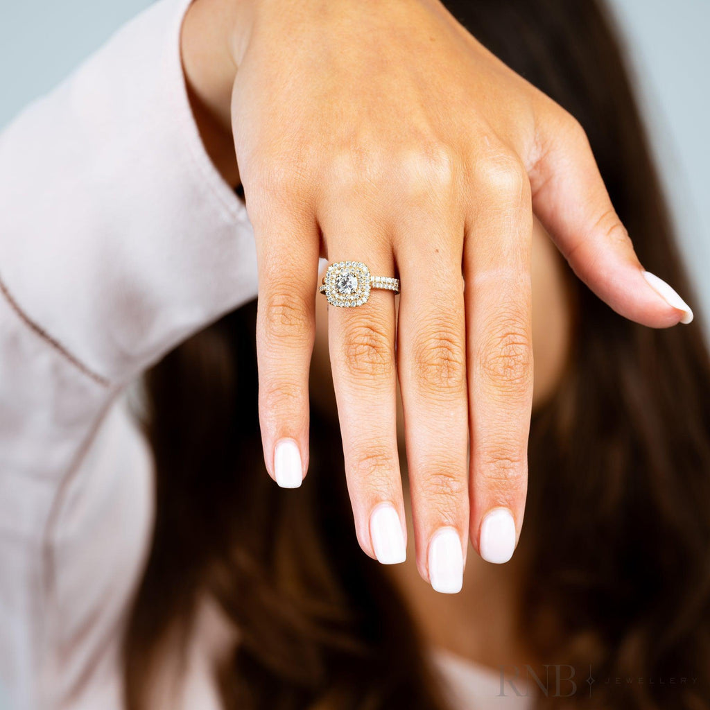 Cushion Double Halo Diamond Engagement Ring
