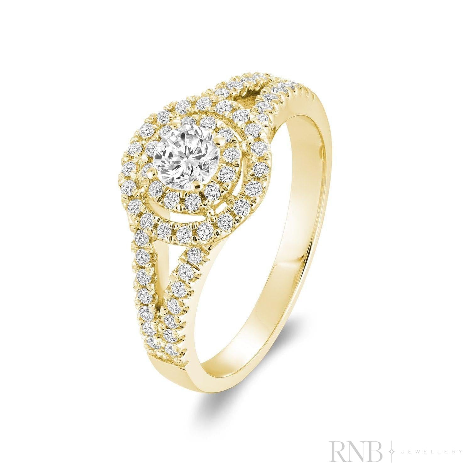 Double Halo Diamond Engagement Ring