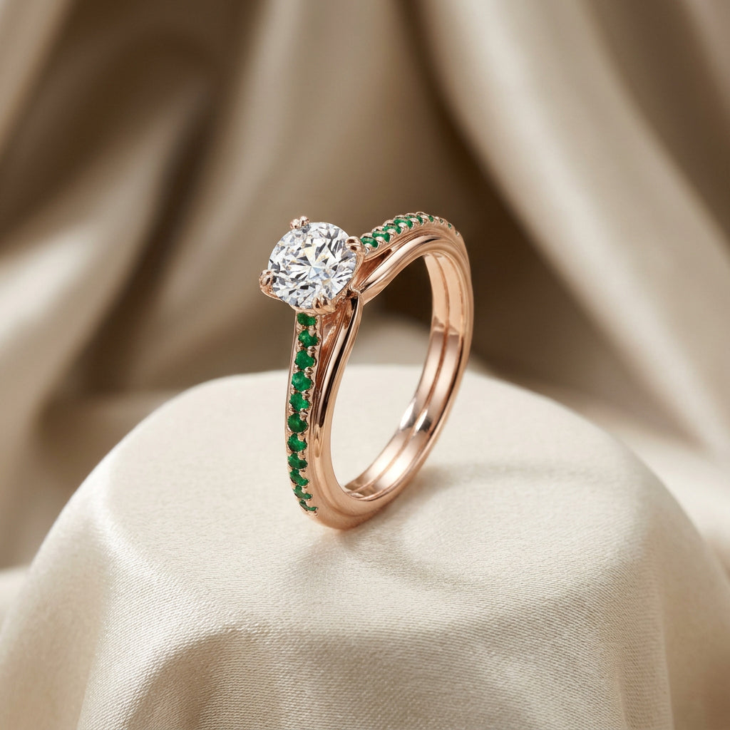 Faith Signature Emerald and Diamond Ring