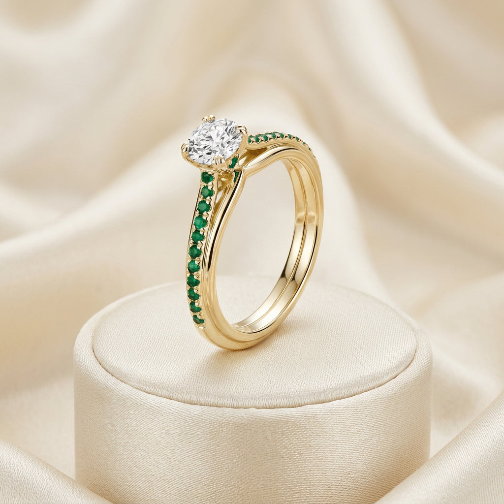 Faith Signature Emerald and Diamond Ring