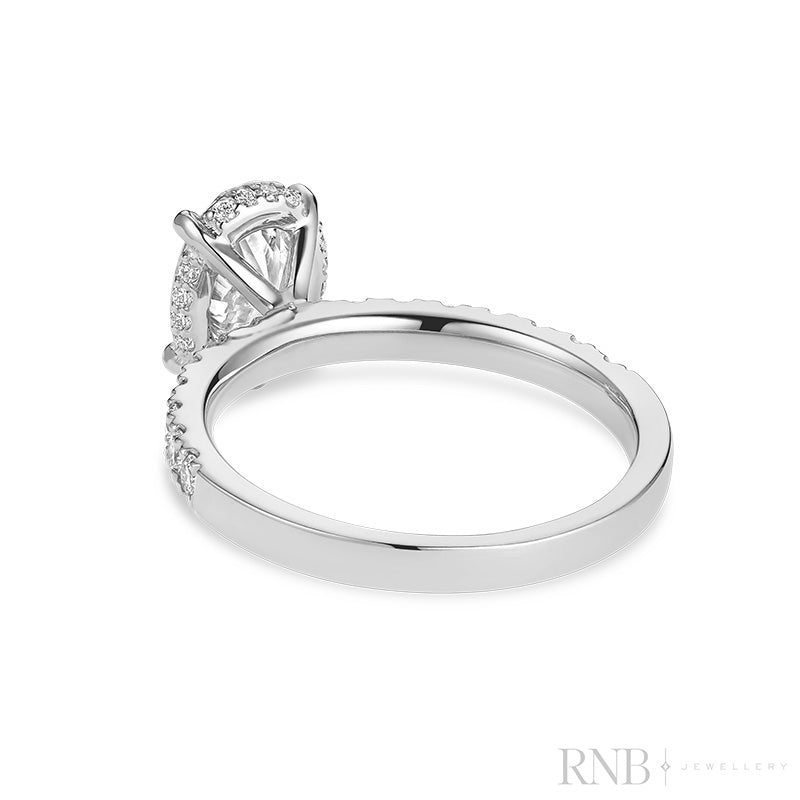 Bridal Oval with Accent Lab Grown Diamond Ring