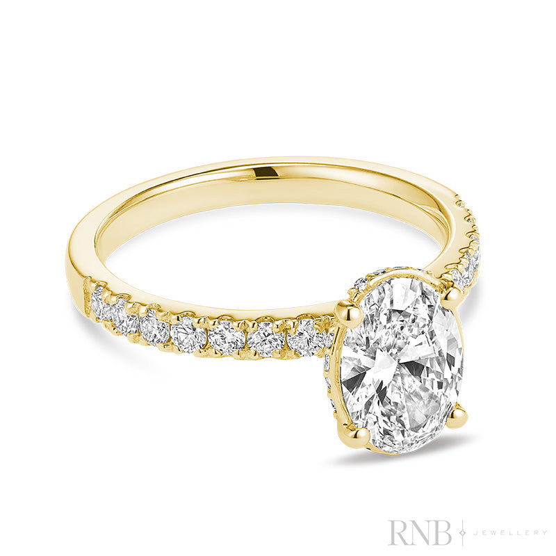 Bridal Oval with Accent Lab Grown Diamond Ring