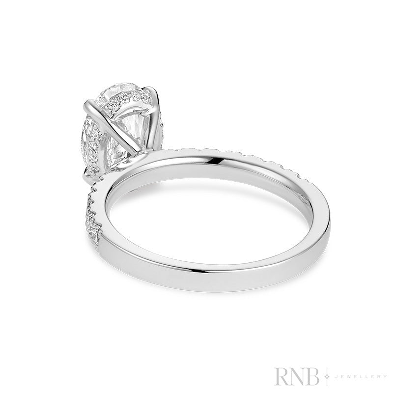 Bridal Oval with Accent Lab Grown Diamond Ring