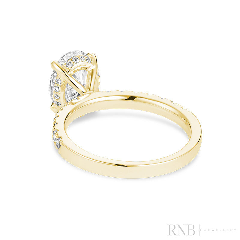 Bridal Oval with Accent Lab Grown Diamond Ring