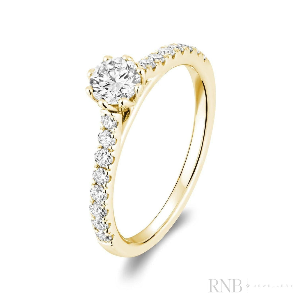 Solitaire Petal Diamond Engagement Ring