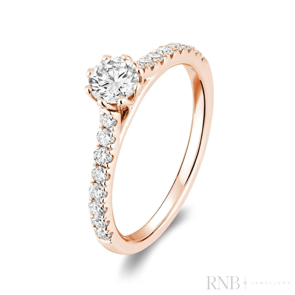 Solitaire Petal Diamond Engagement Ring