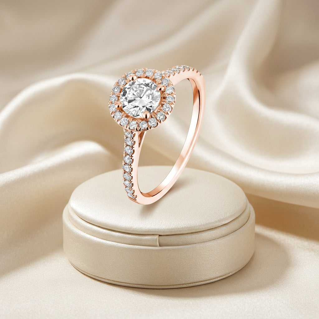 Round Halo Diamond Engagement Ring