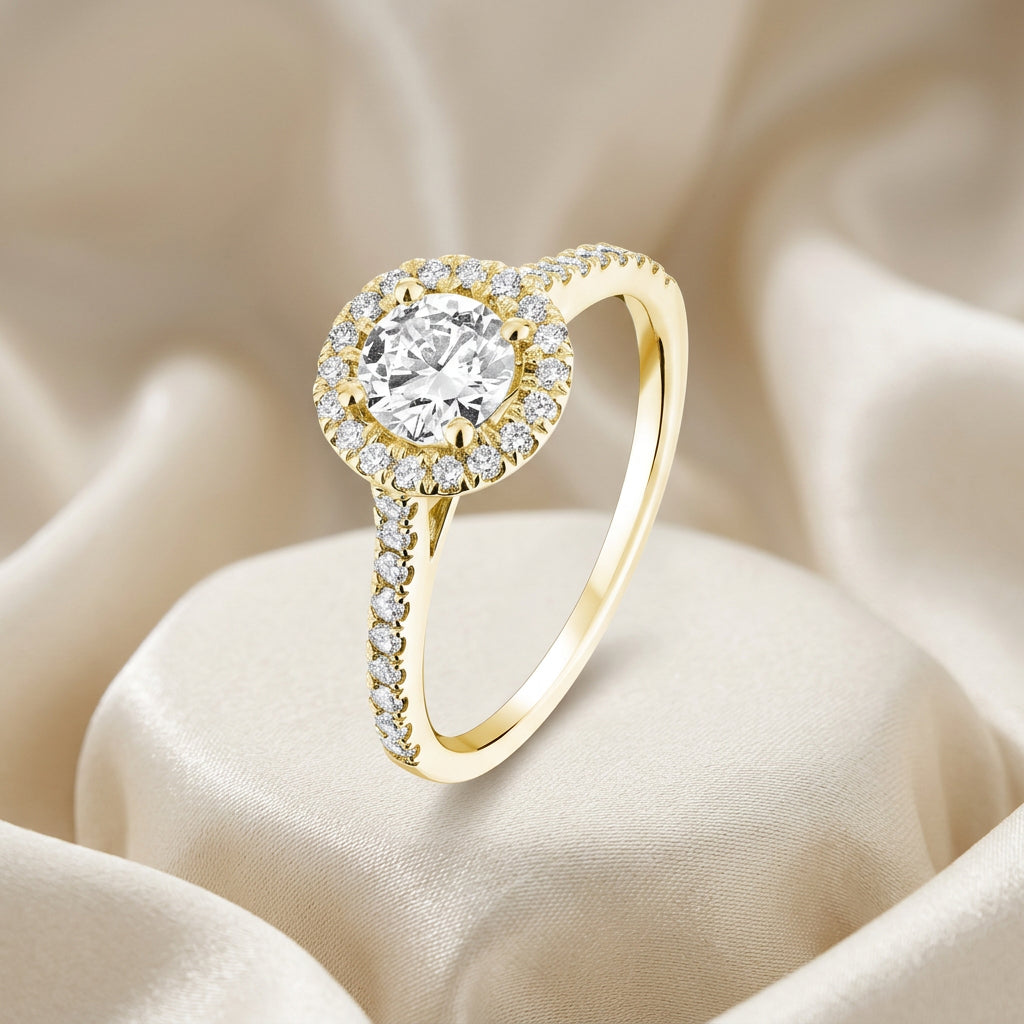 Round Halo Diamond Engagement Ring