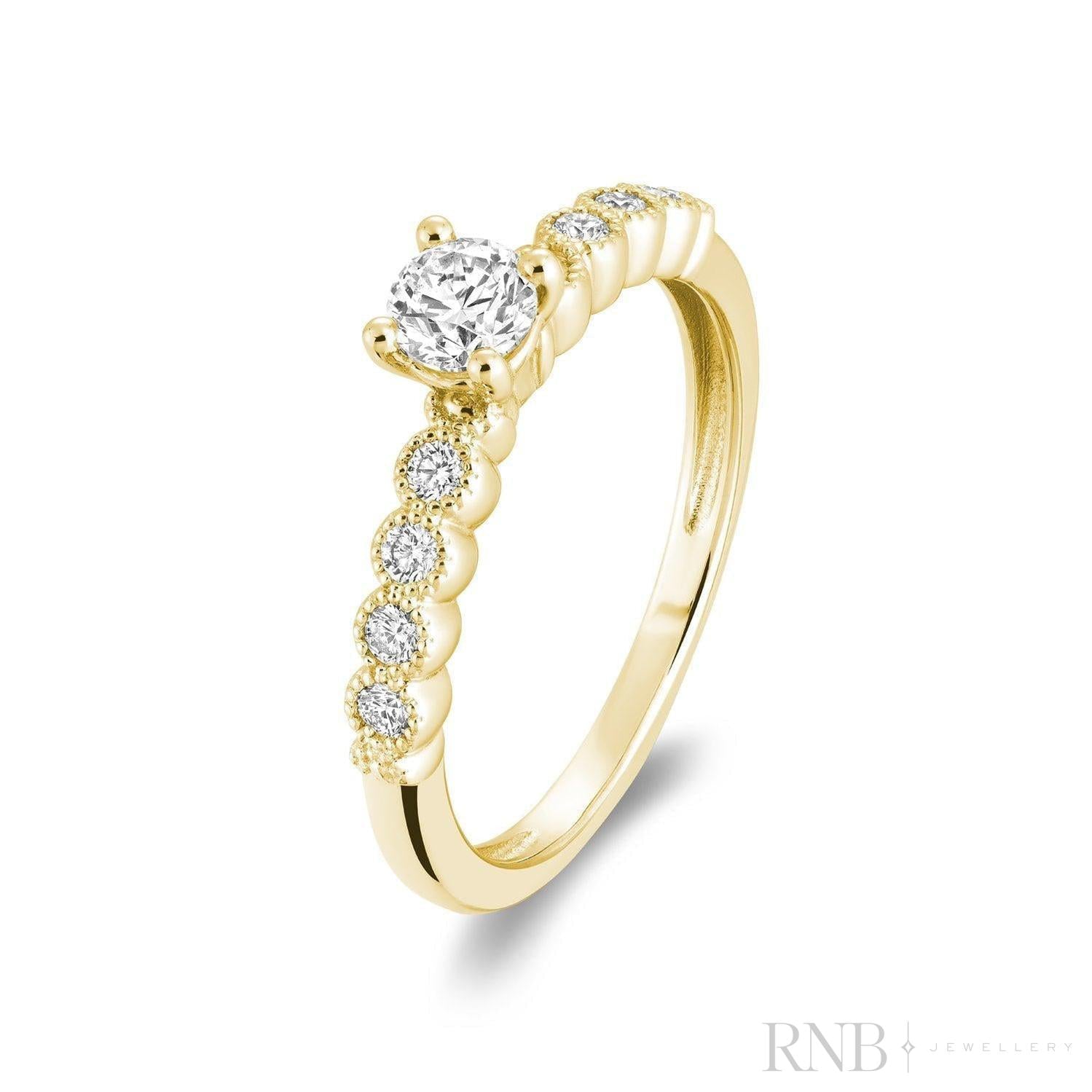 Solitaire Milgrain Diamond Engagement Ring