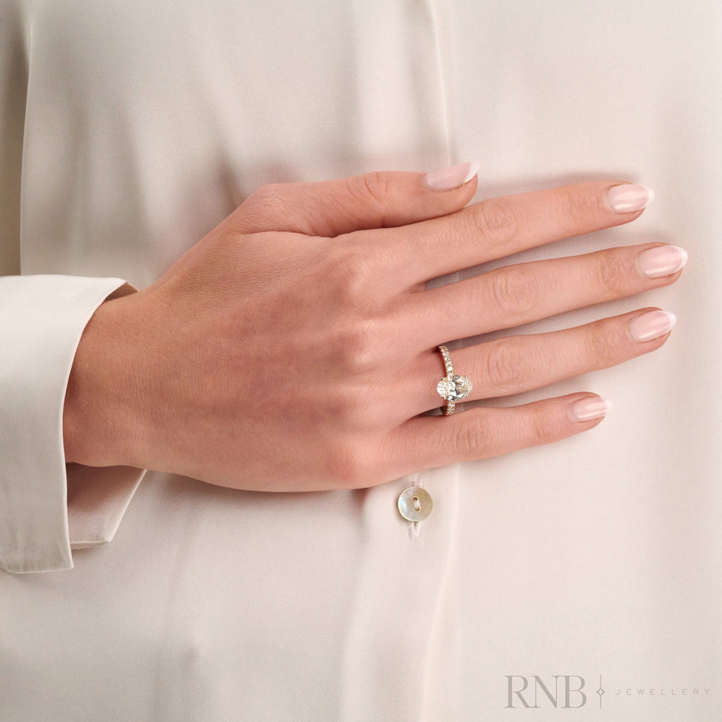 Bridal Oval with Accent Lab Grown Diamond Ring
