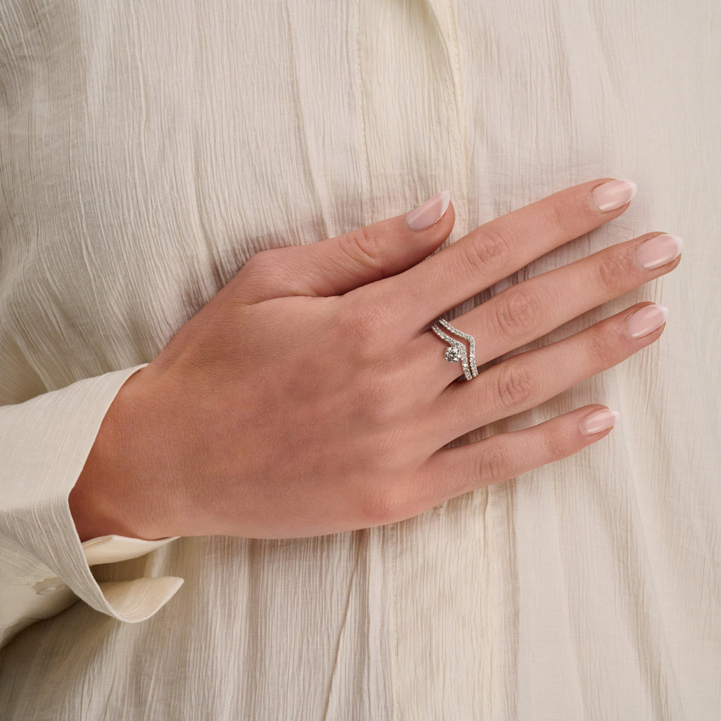 Diamond V Shape Engagement Ring