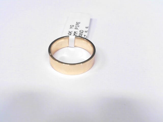 14K YG 5MM FLAT PIPE BAND - SZ 5.5
