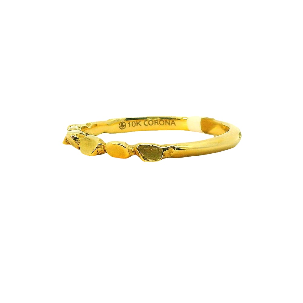 10K YG NUGGET STACKABLE BAND