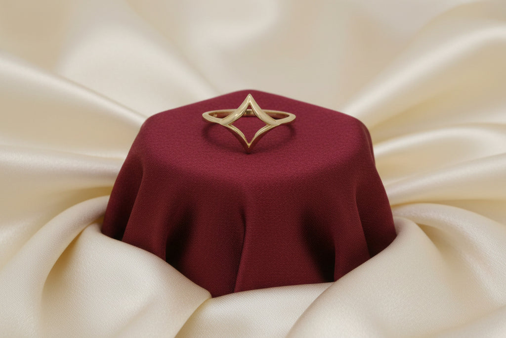 10K YG Open Diamond Design Ring