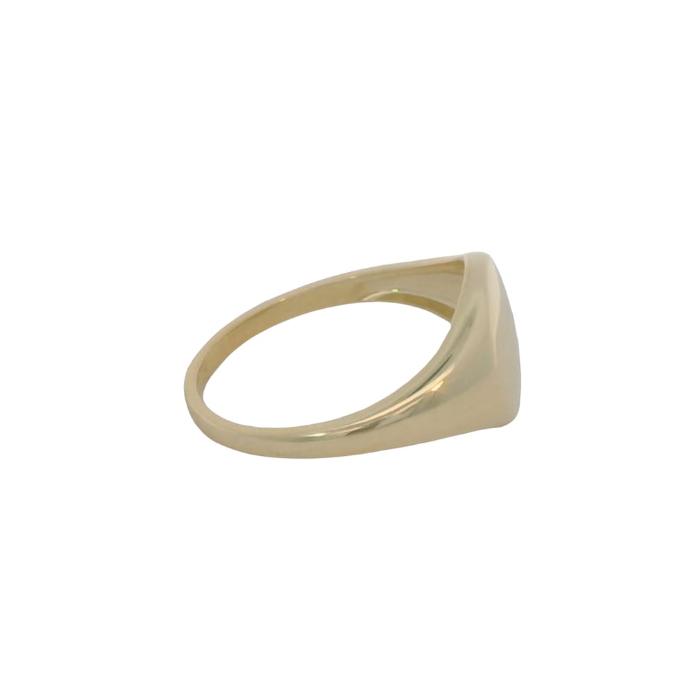 10K YG Round Signet Ring