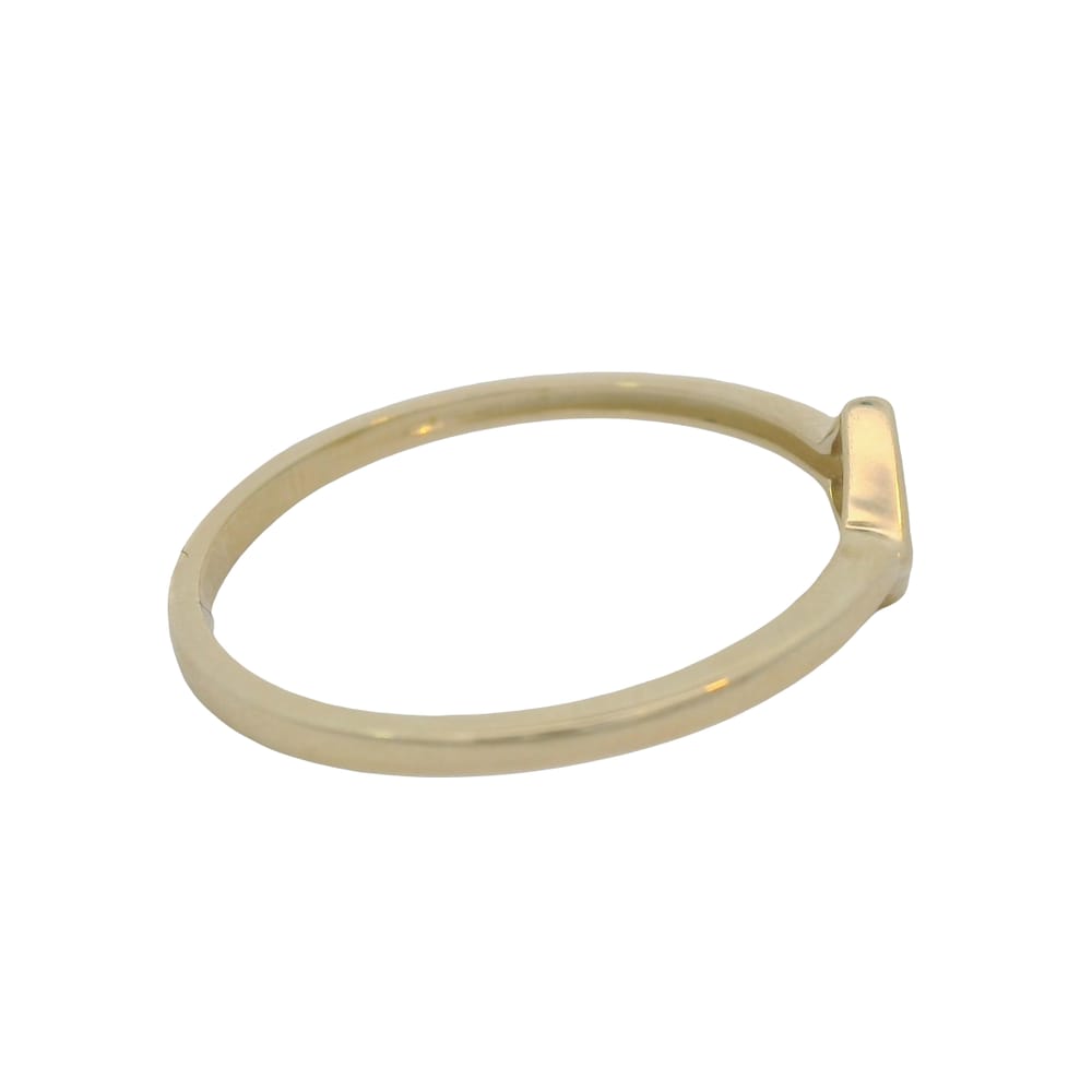 10K YG Diamond Shape Signet Ring