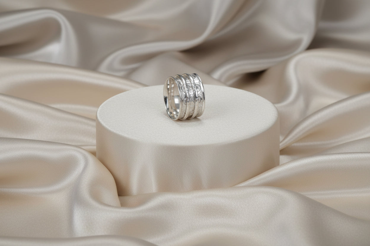 925 SILVER "FAITH" MEDITATION RING SIZE 7