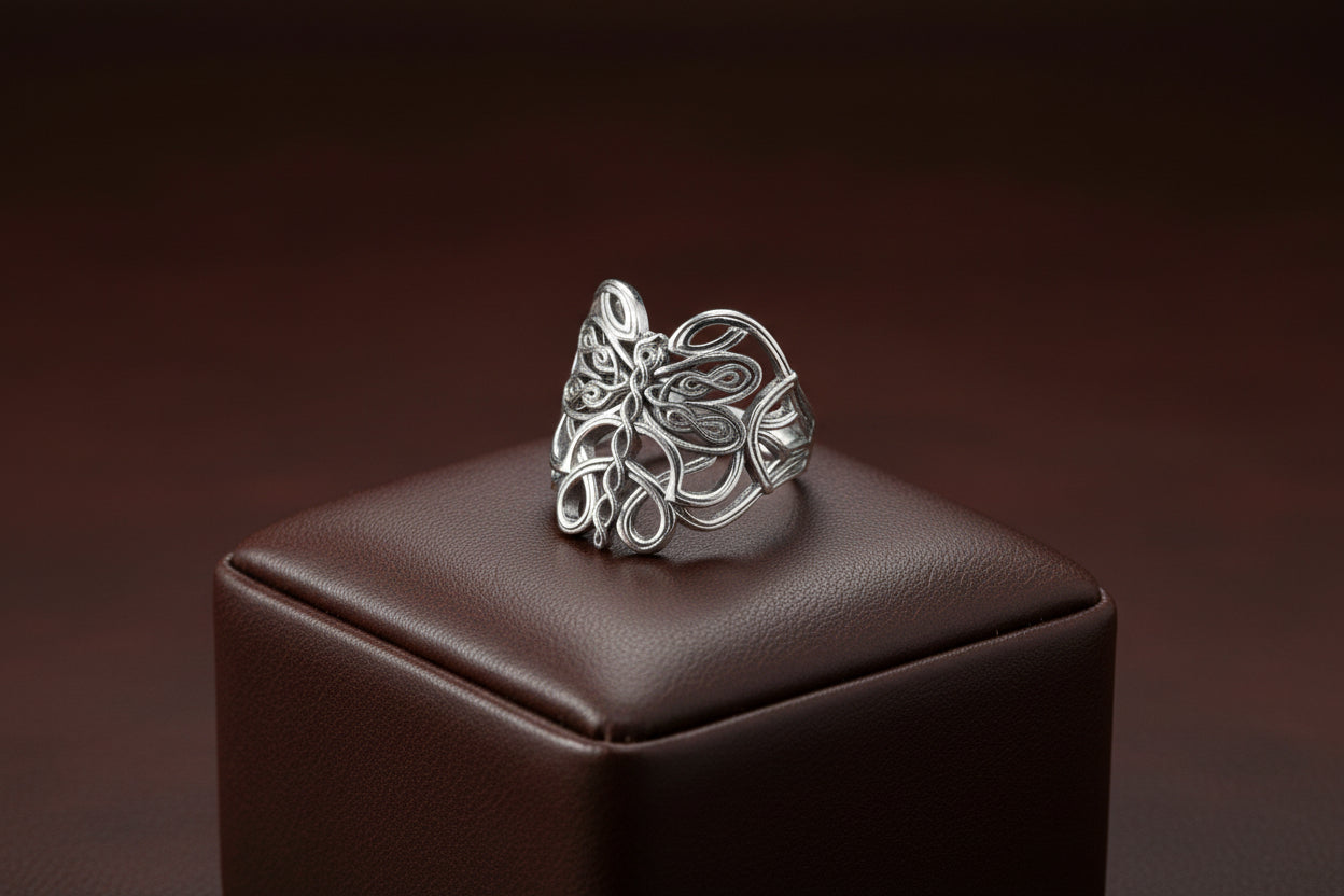 SS OXIDIZED DRAGONFLY RING