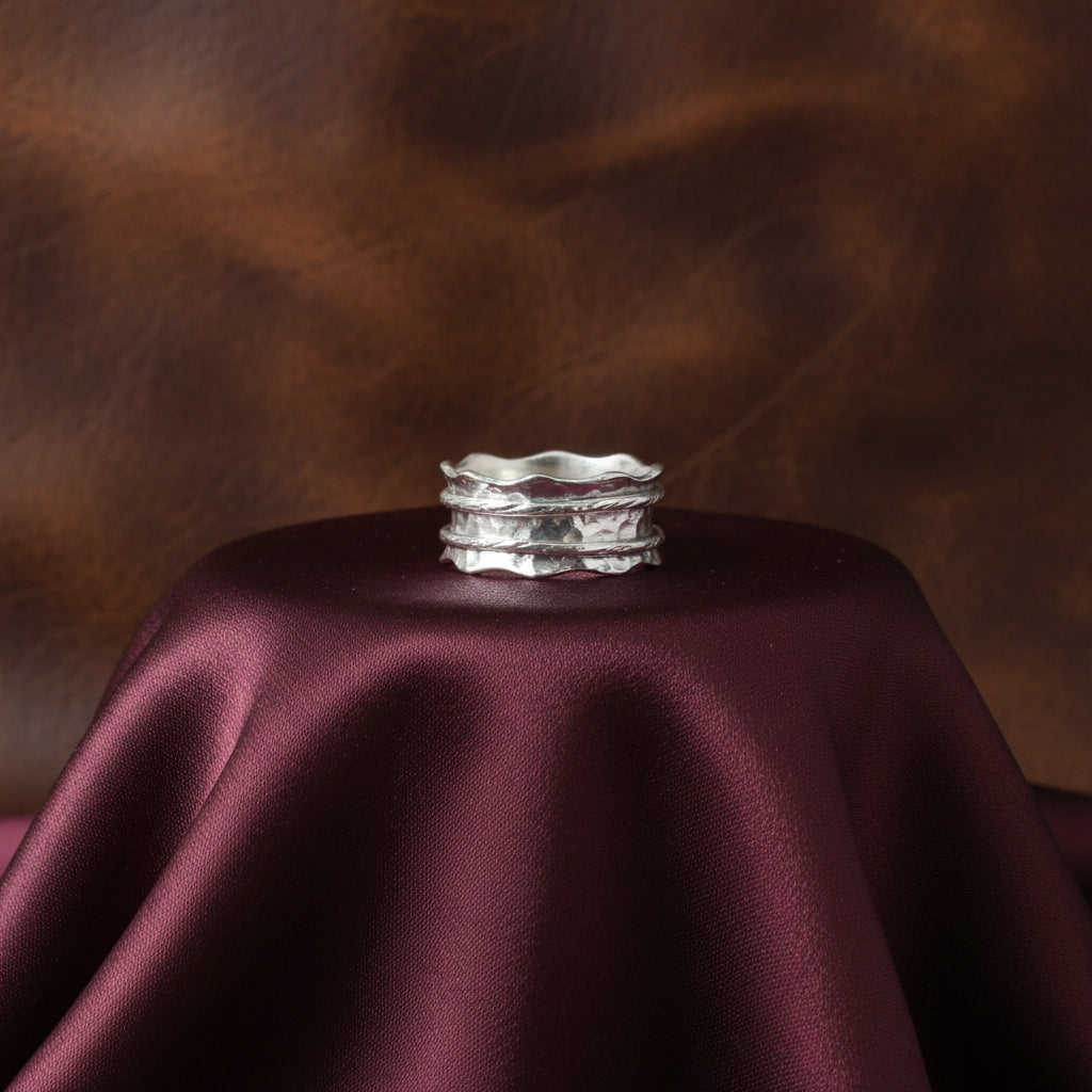925 SILVER "SEA" MEDITATION RING SIZE 7