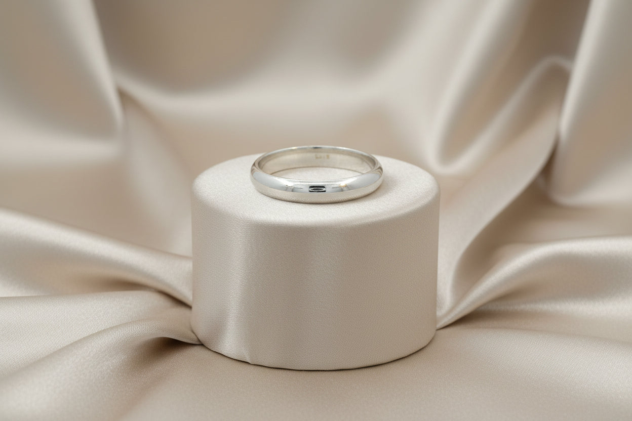 SS 1/2 ROUND COMFORT FIT BAND