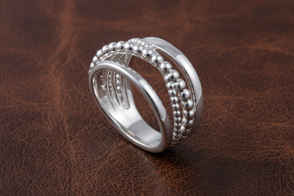 (S2205344) Sterling Silver Bujukan Criss Cross Ring Sz 6.5 "Gabriel & Co."