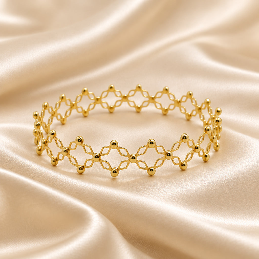 10K Yellow gold fancy design expandable ring to bracelet